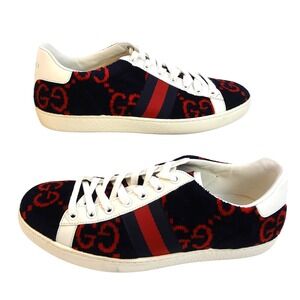 Gucci GG Supreme Canvas Tennis Shoes Women's Size 7.5-8 Red Blue White